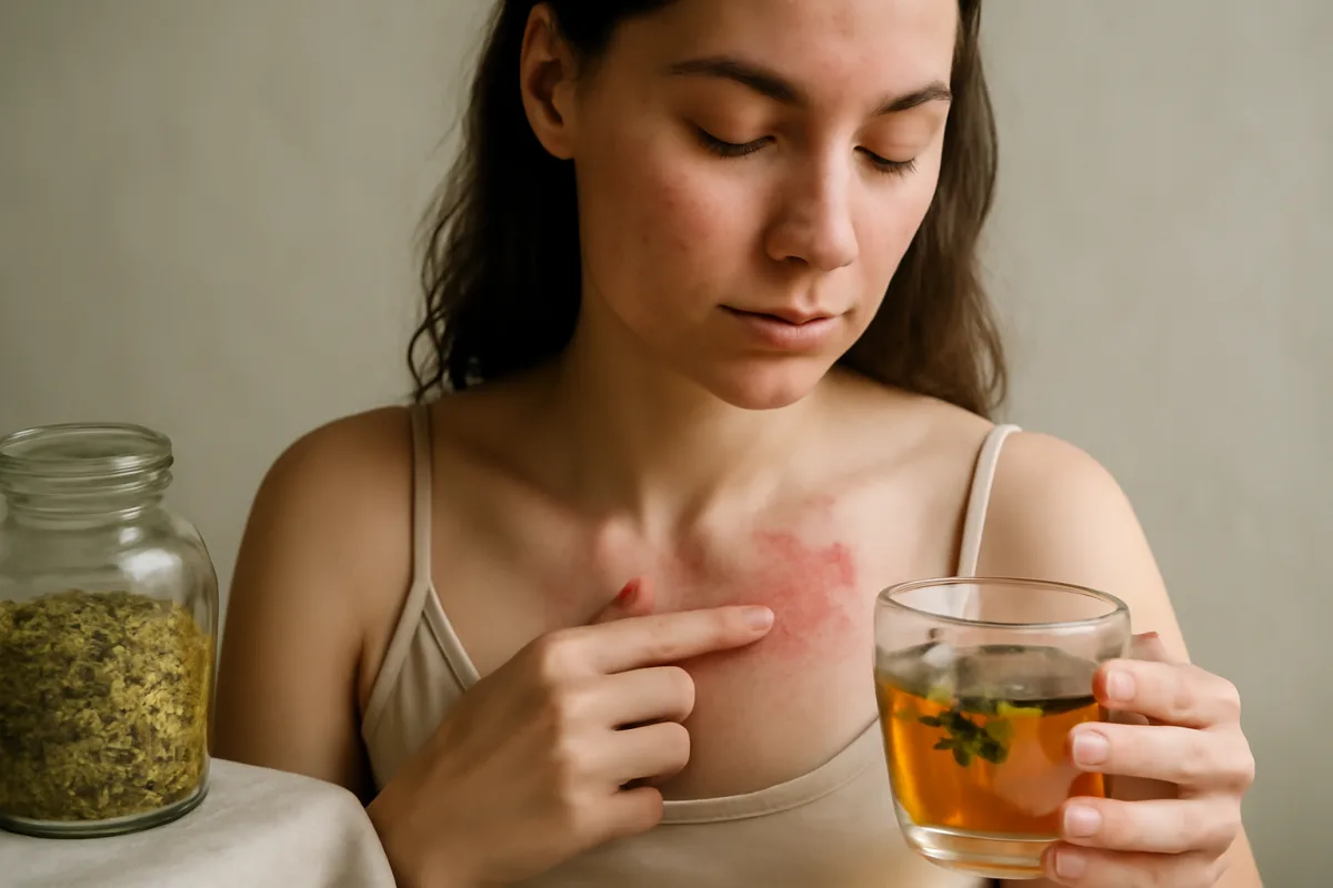 Eruzioni cutanee? l’infuso di pianta officinale che calma la pelle irritata