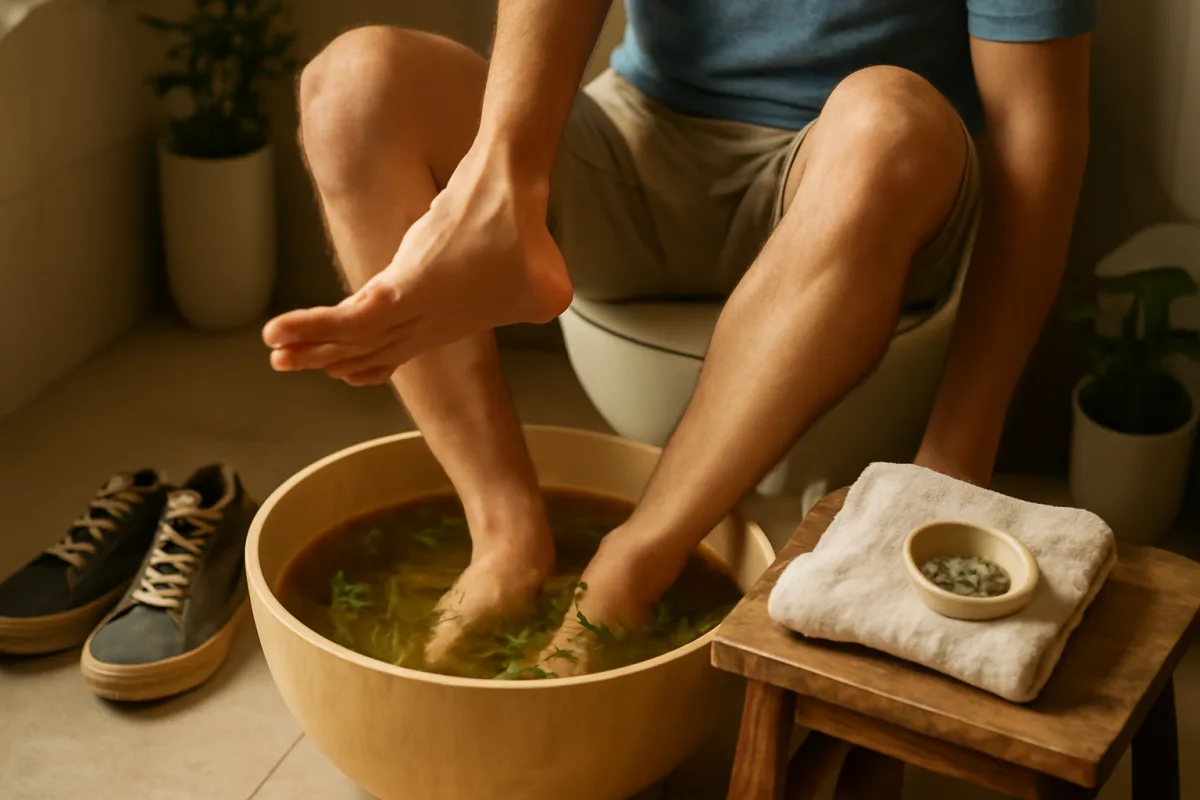 Sudore ai piedi? il bagno alle erbe che tiene lontani odori e disagio