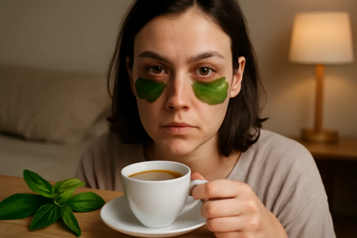 Occhiaie scure al mattino? il rimedio espresso a base di foglie naturali